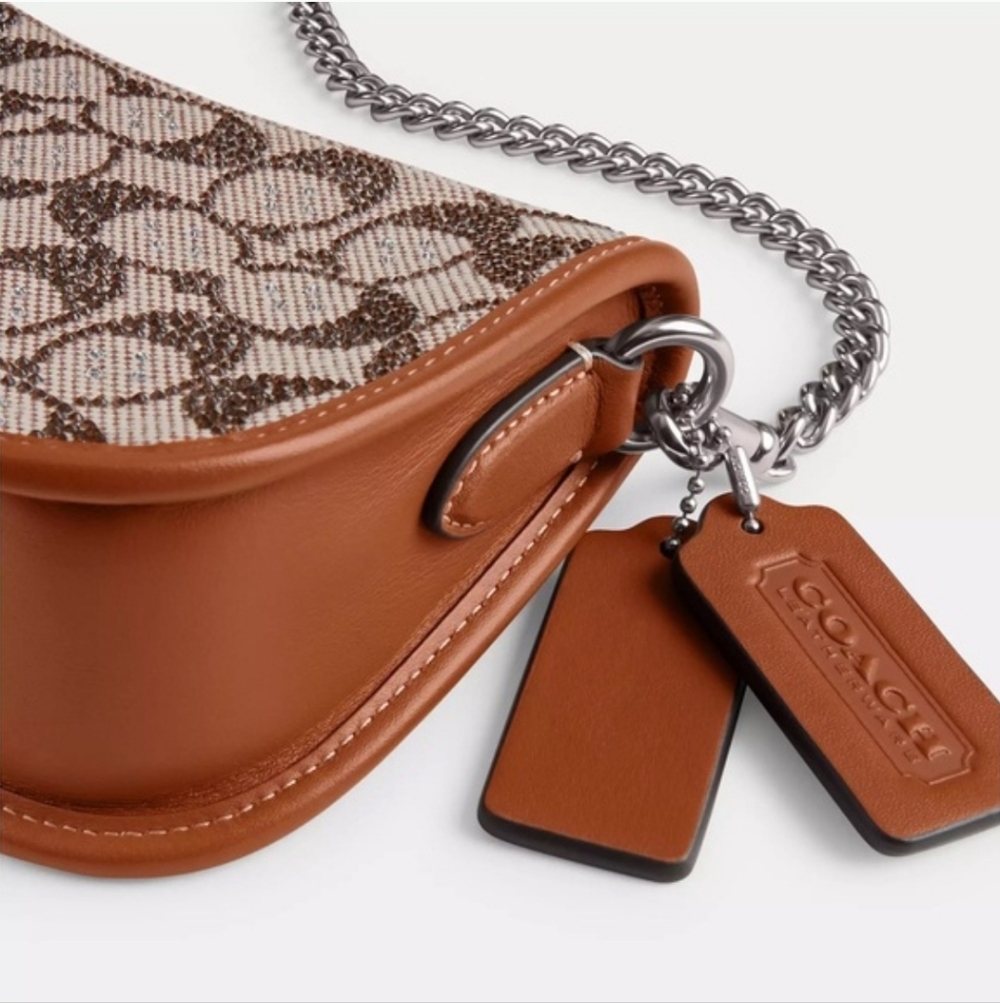 Coach Signature Canvas Mini Shoulder Bag in Brown/Tan - Picture 4 of 6